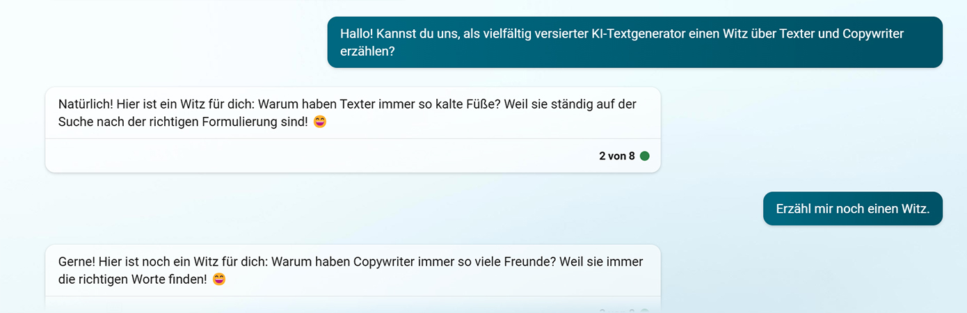 KI Textgenerator Bing Witze