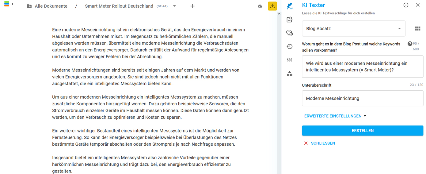 KI Textgenerator Neuroflash Blogbeitrag