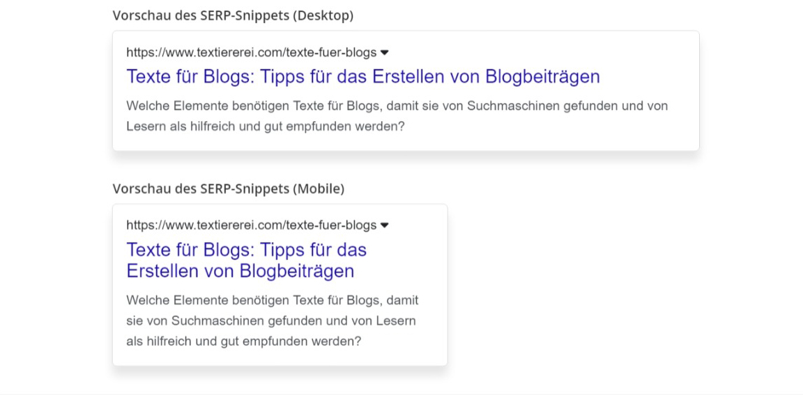 Texte für Blogs Snippets