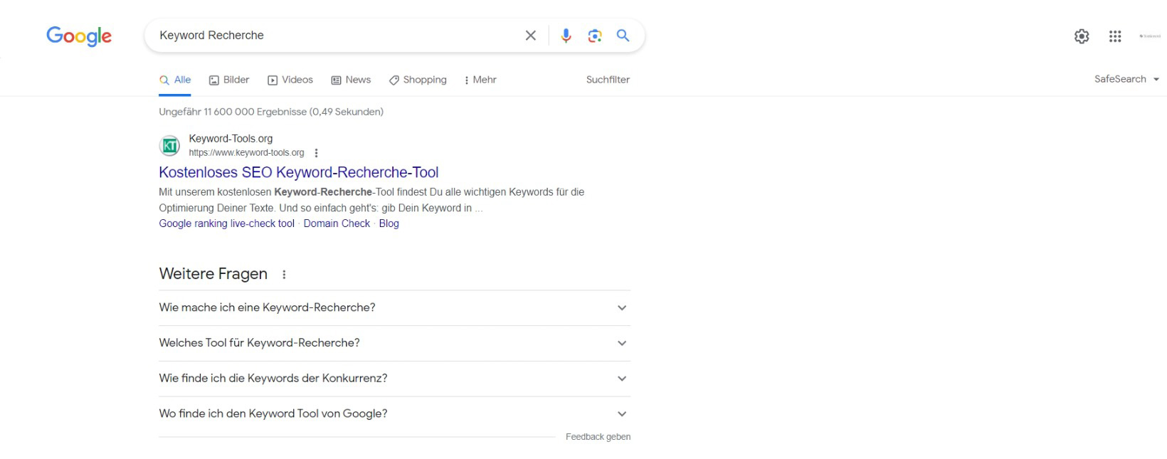 Textiererei Blog Keyword Recherche